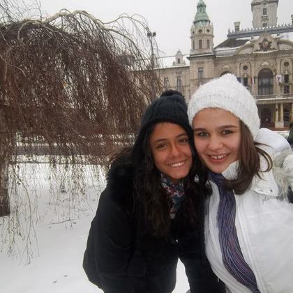 Reunion of host sister Isabella and her exchange sister Orsi in Hungary