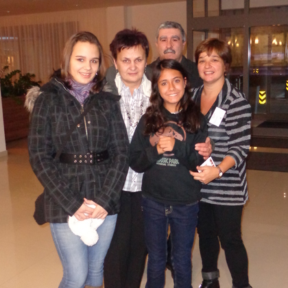 Brazilian host mom and daughter meet Hungarian exchange student Orsi's parents
